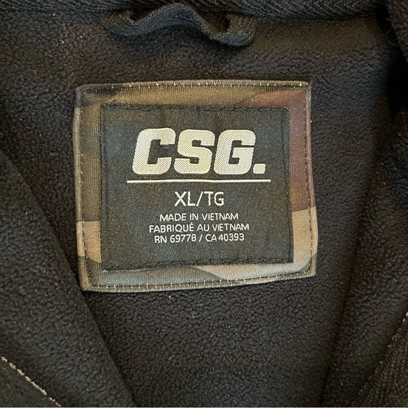 CSG Men’s Fleece Full-zip up Size XL Camo Hoodie - Picture 6 of 6